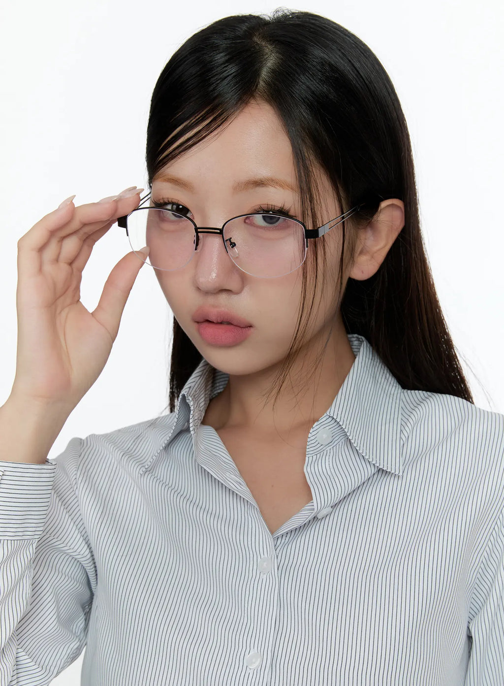 Stylowe minimalistyczne okulary mody z podwójną oprawą CS518