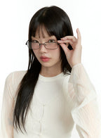 Eleganckie kwadratowe okulary metalowe CL426