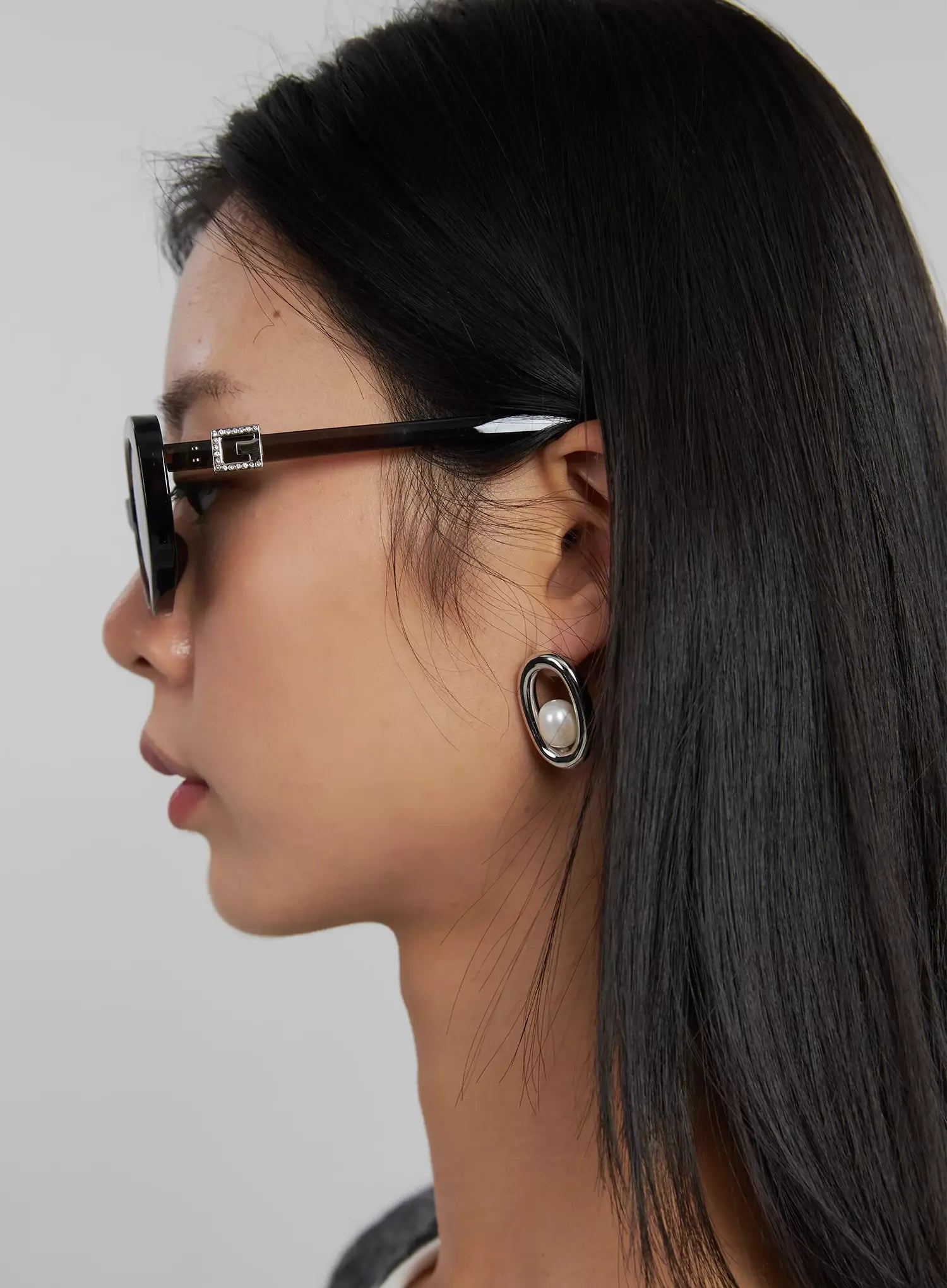 Jewel Slim Oval Fashion Okulary przeciwsłoneczne IJ508