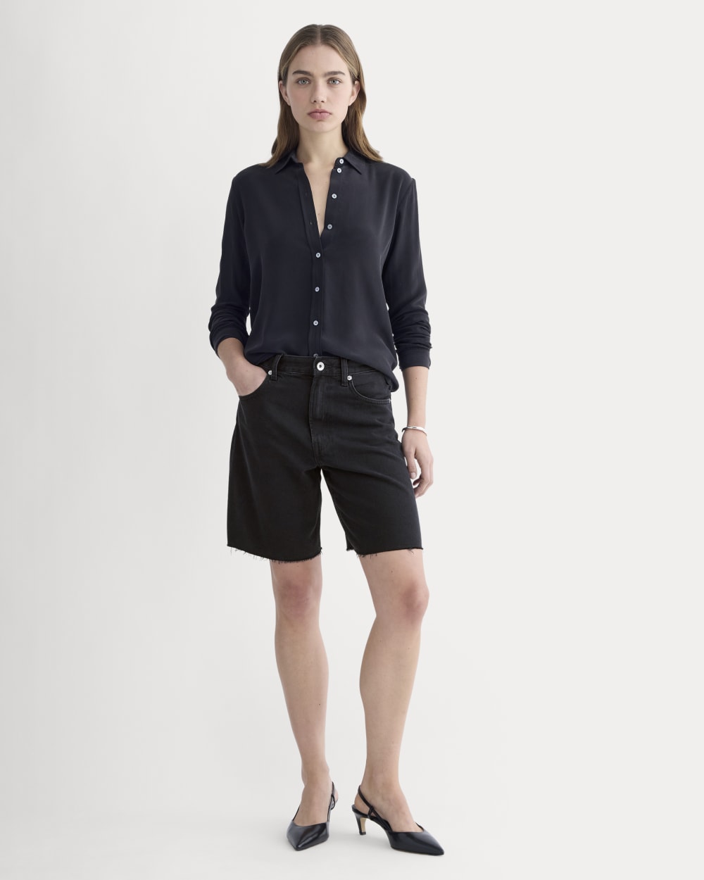 Spodnie OG Baggy Jean Short | Prane Czarne