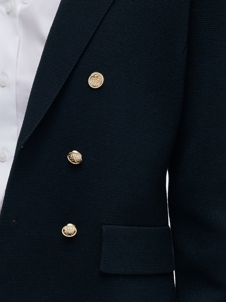 Damski sweter blazer z rozciągliwym kołnierzem