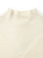 Patchwork Mock Neck Damska Dzianinowa Bluzka Bez Rękawów