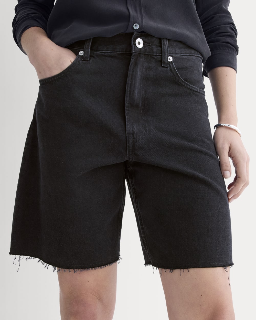 Spodnie OG Baggy Jean Short | Prane Czarne