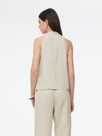 100% Lniana Damska Bluzka Halter