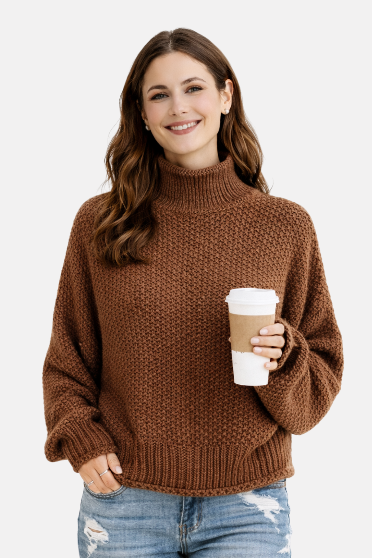 Olivia | Sweter z wysokim kołnierzem