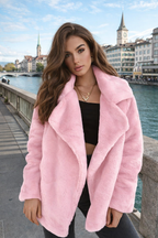 Seraphina | Slim Manteau z fałszywego futra