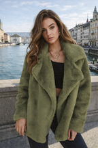 Seraphina | Slim Manteau z fałszywego futra
