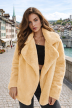 Seraphina | Slim Manteau z fałszywego futra