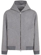 The Core | Hoodie z mieszanki wełny z zamkiem błyskawicznym i kapturem
