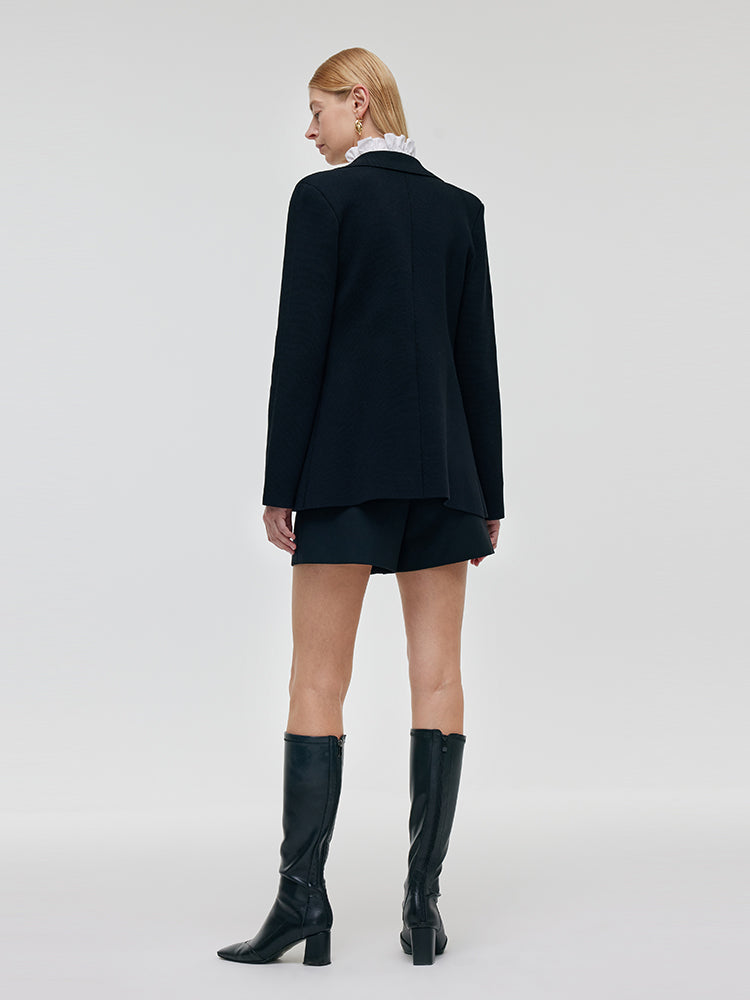 Damski sweter blazer z rozciągliwym kołnierzem