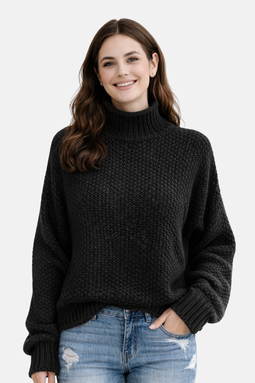 Olivia | Sweter z wysokim kołnierzem