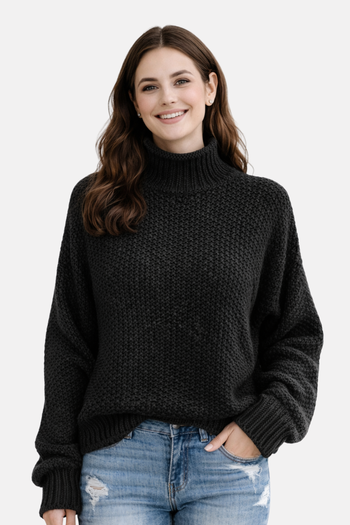 Olivia | Sweter z wysokim kołnierzem