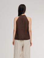 100% Lniana Damska Bluzka Halter