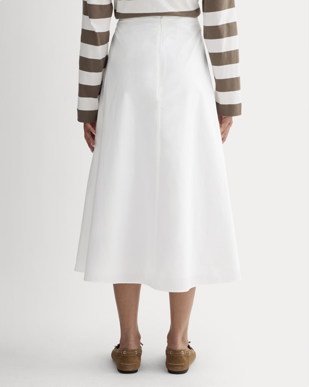 Spódnica Midi z Ultrasoftowej Bawełny | Biała