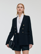 Damski sweter blazer z rozciągliwym kołnierzem