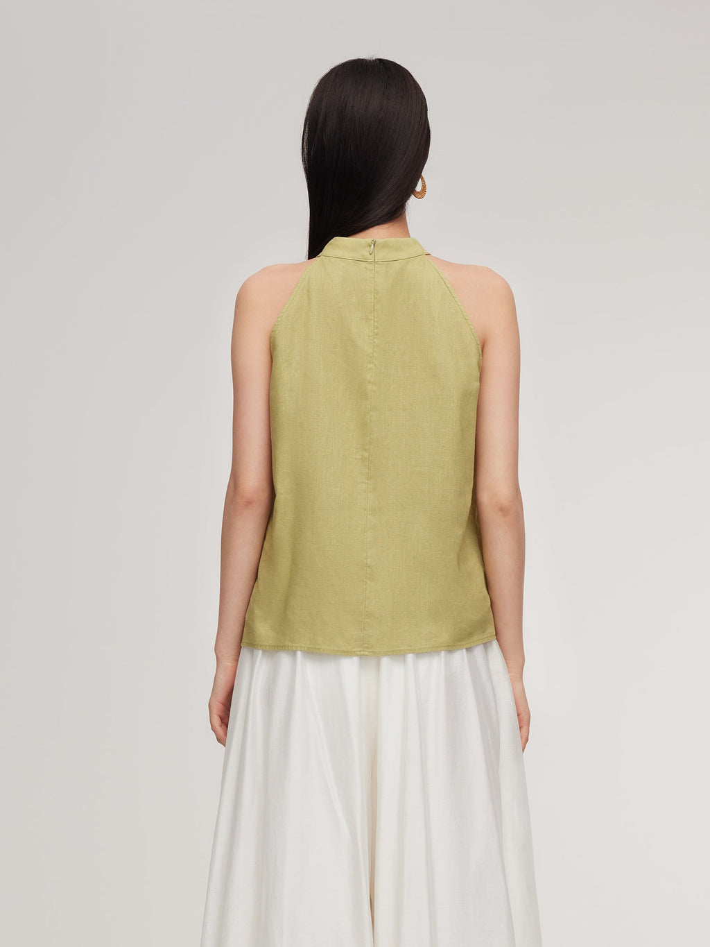 100% Lniana Damska Bluzka Halter