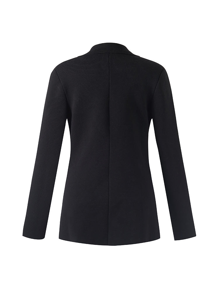 Damski sweter blazer z rozciągliwym kołnierzem