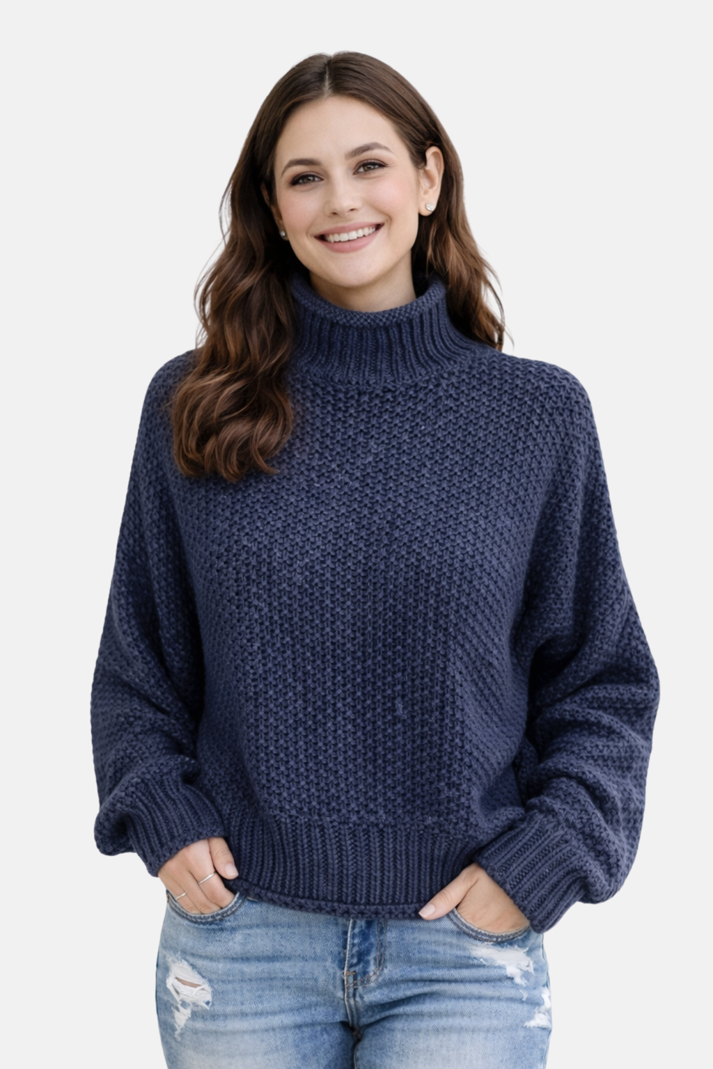 Olivia | Sweter z wysokim kołnierzem