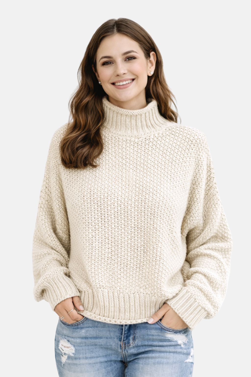 Olivia | Sweter z wysokim kołnierzem