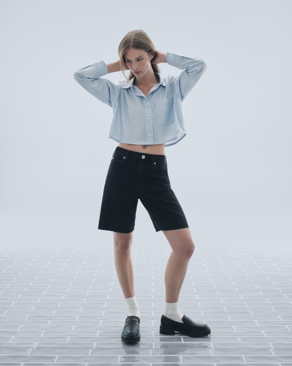 Spodnie OG Baggy Jean Short | Prane Czarne