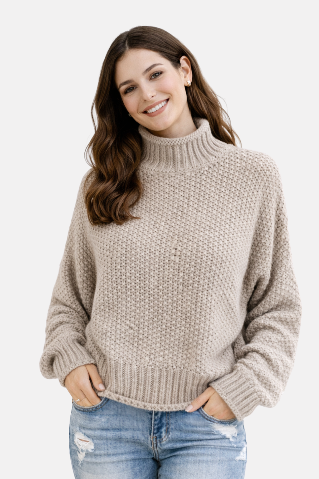 Olivia | Sweter z wysokim kołnierzem