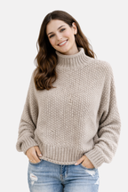 Olivia | Sweter z wysokim kołnierzem