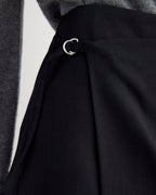 Mini Spódnica Wrap w Tkaninie Tailor Twill | Czarna