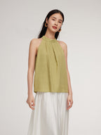 100% Lniana Damska Bluzka Halter