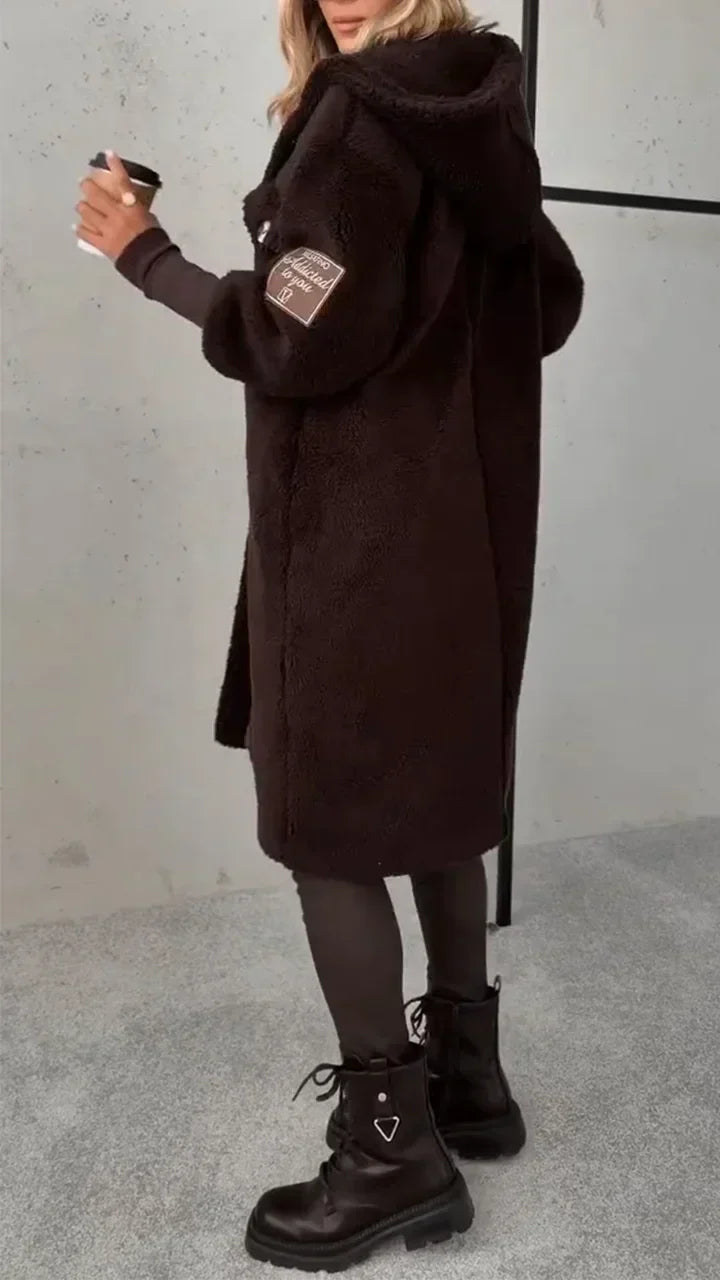 Arvessa | Luźny i elegancki płaszcz z kapturem