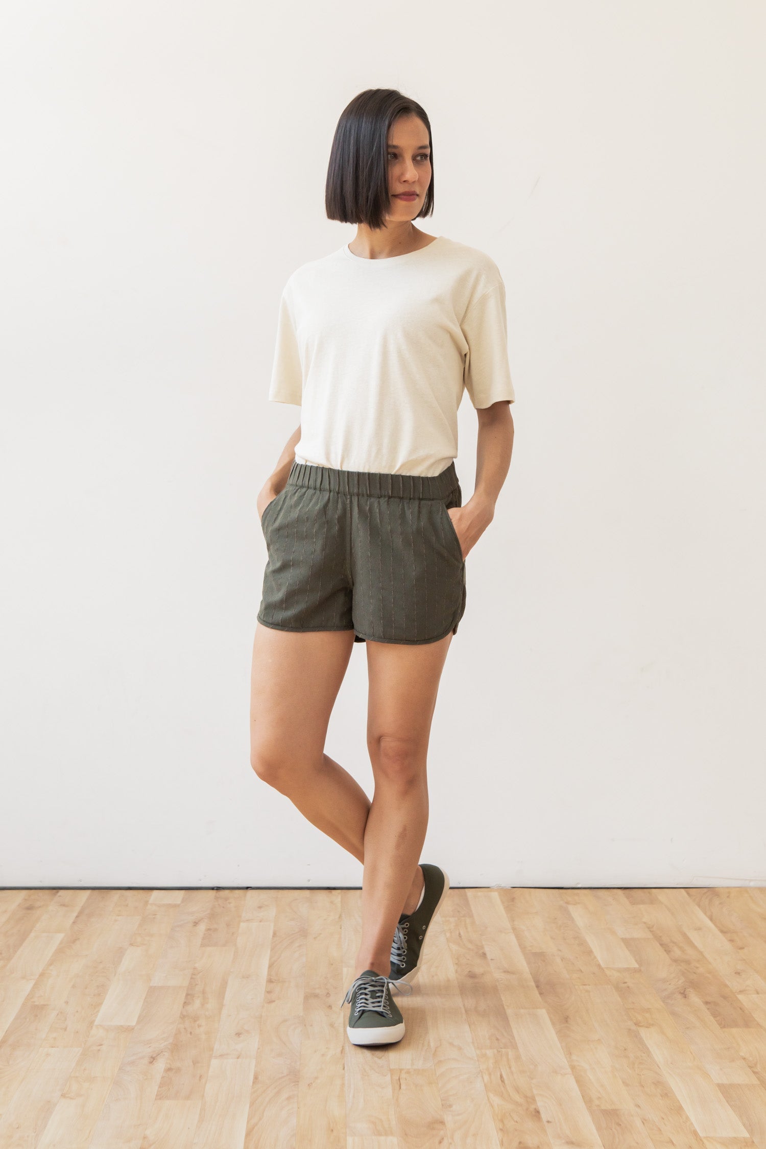 Luca Track Short / Oliwkowy Pasek