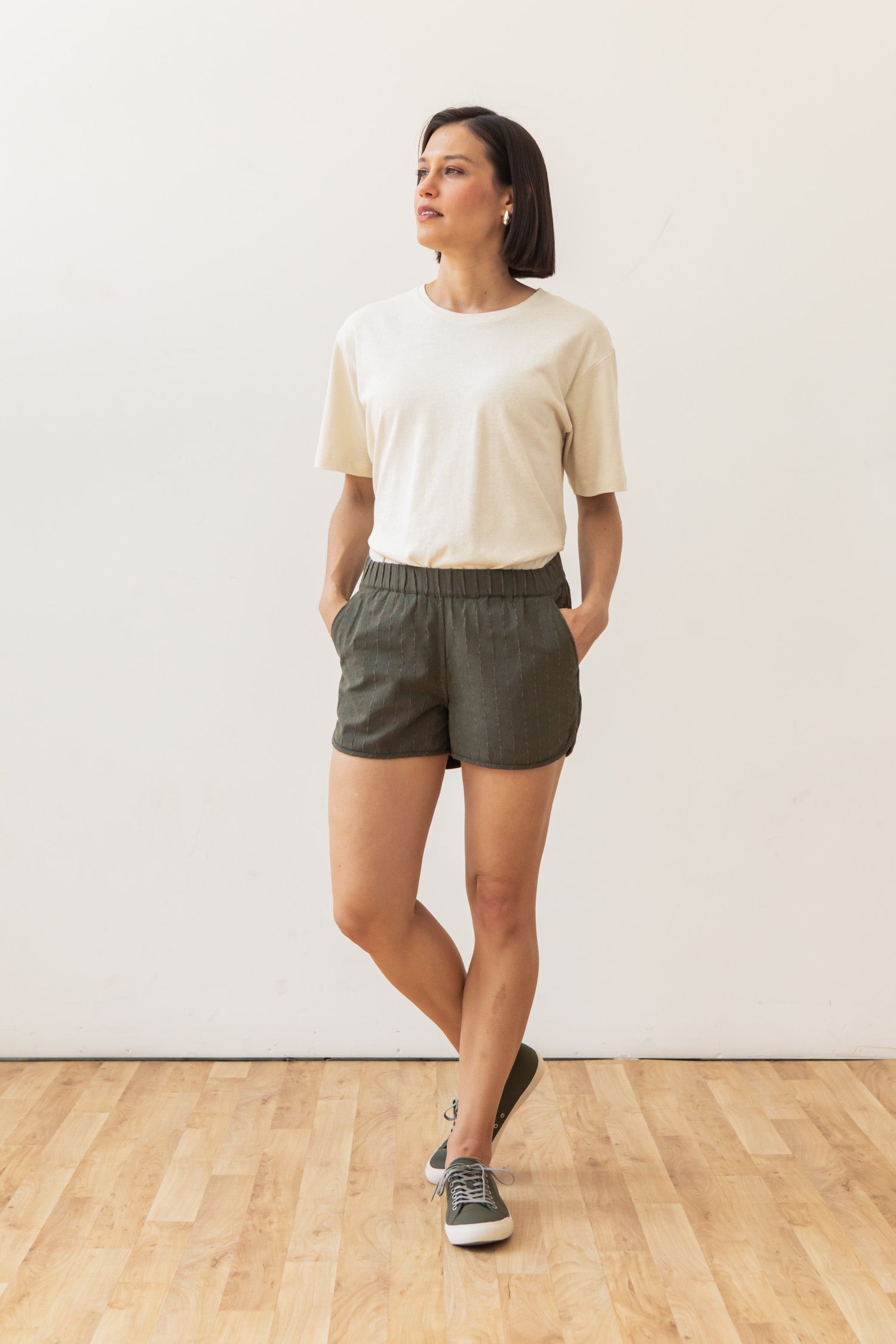 Luca Track Short / Oliwkowy Pasek