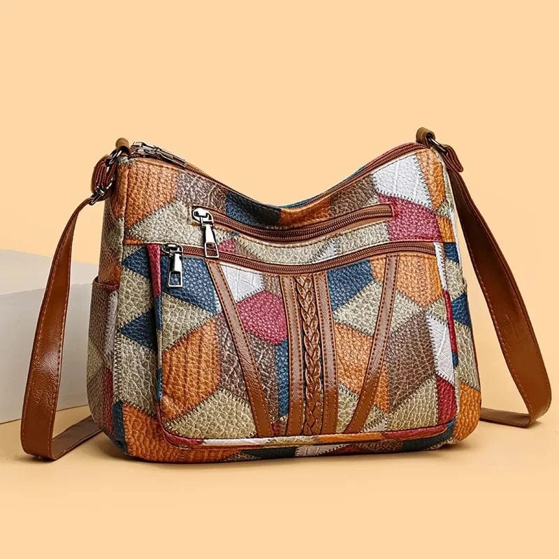 Solara | Elegancka Torba Skórzana Mosaikowa
