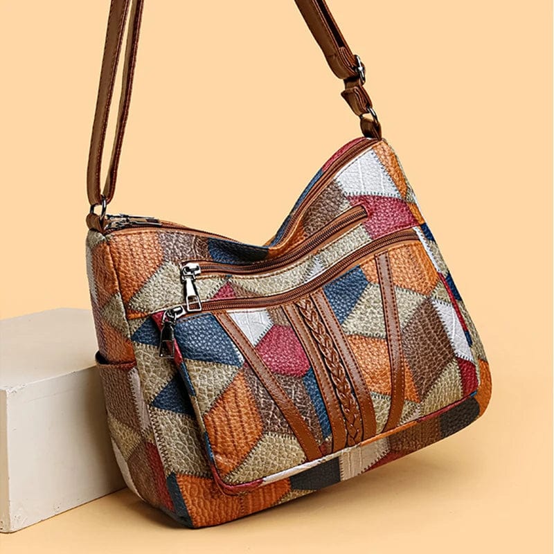 Solara | Elegancka Torba Skórzana Mosaikowa