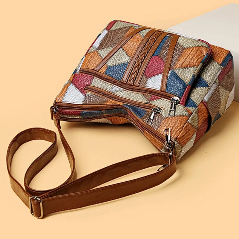 Solara | Elegancka Torba Skórzana Mosaikowa