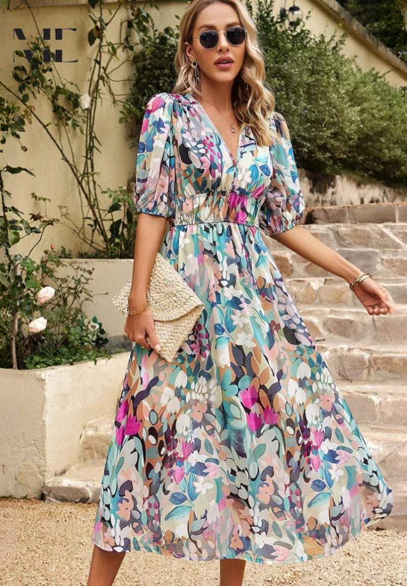 Elegancka Sukienka Kwiatowa Flore