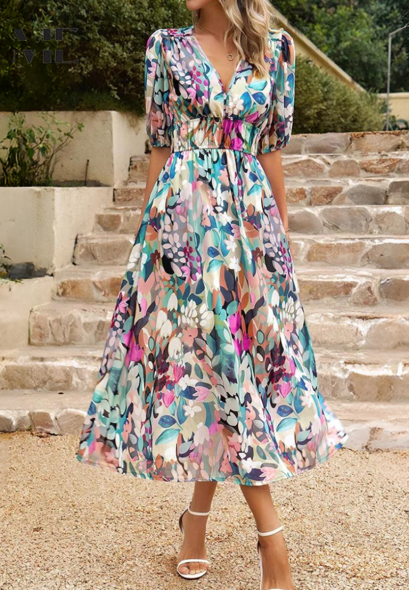 Elegancka Sukienka Kwiatowa Flore