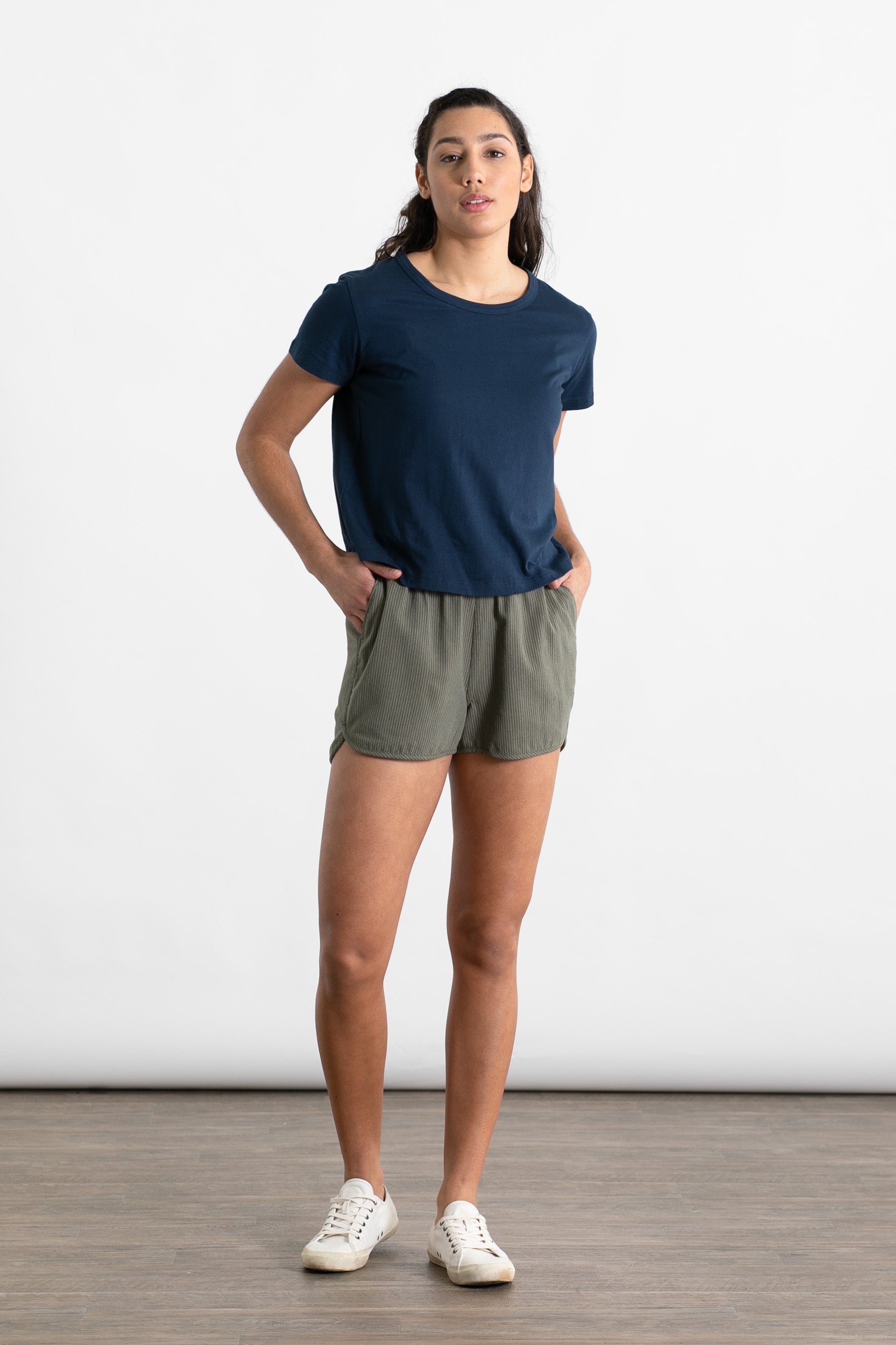 Luca Track Short / Oliwkowy w paski