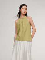 100% Lniana Damska Bluzka Halter