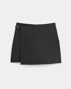 Mini Spódnica Wrap w Tkaninie Tailor Twill | Czarna