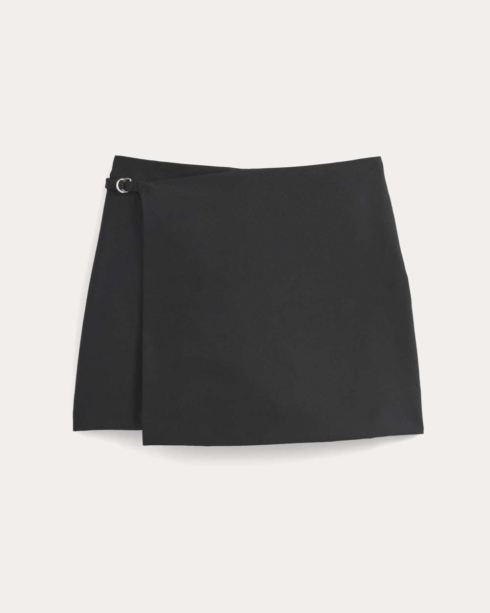 Mini Spódnica Wrap w Tkaninie Tailor Twill | Czarna